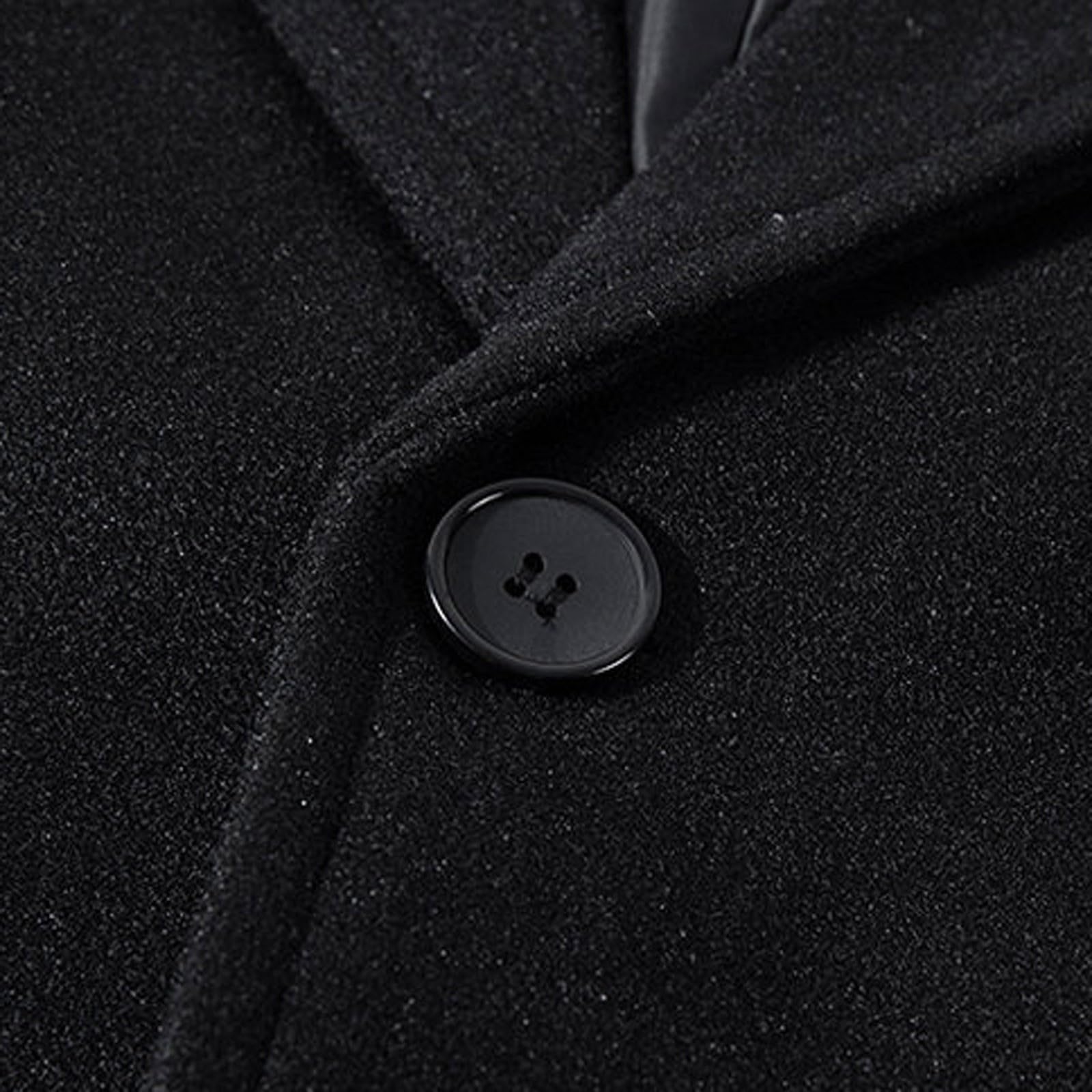 Generisch Trenchcoat Herren Warm Peacoat - Herren Anorak Wintermantel in Übergrößen mit gemischter Webart als lässiger Mid-Length für kühle Tage