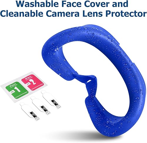 Miniatura 6 de Funda de silicona para la cara con película protectora de lente de cámara para Quest 3 a prueba de sudor a prueba de luz antifugas