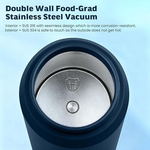 Miniatura 5 de Hervidor eléctrico de viaje, mini tetera portátil, acero inoxidable 316, 16.91 onzas, pequeña caldera de agua caliente con 4 temperaturas, agua de