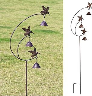 Gardens Metal Hummingbirds with Bells for Outside Garden Art,Decorative ...