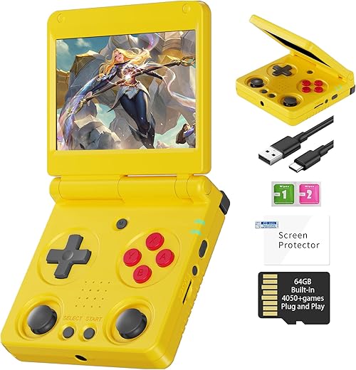 RG34XXSP Retro Handheld Game Console Linux 3.4'' IPS Screen 720*480 Built-in 64G...
