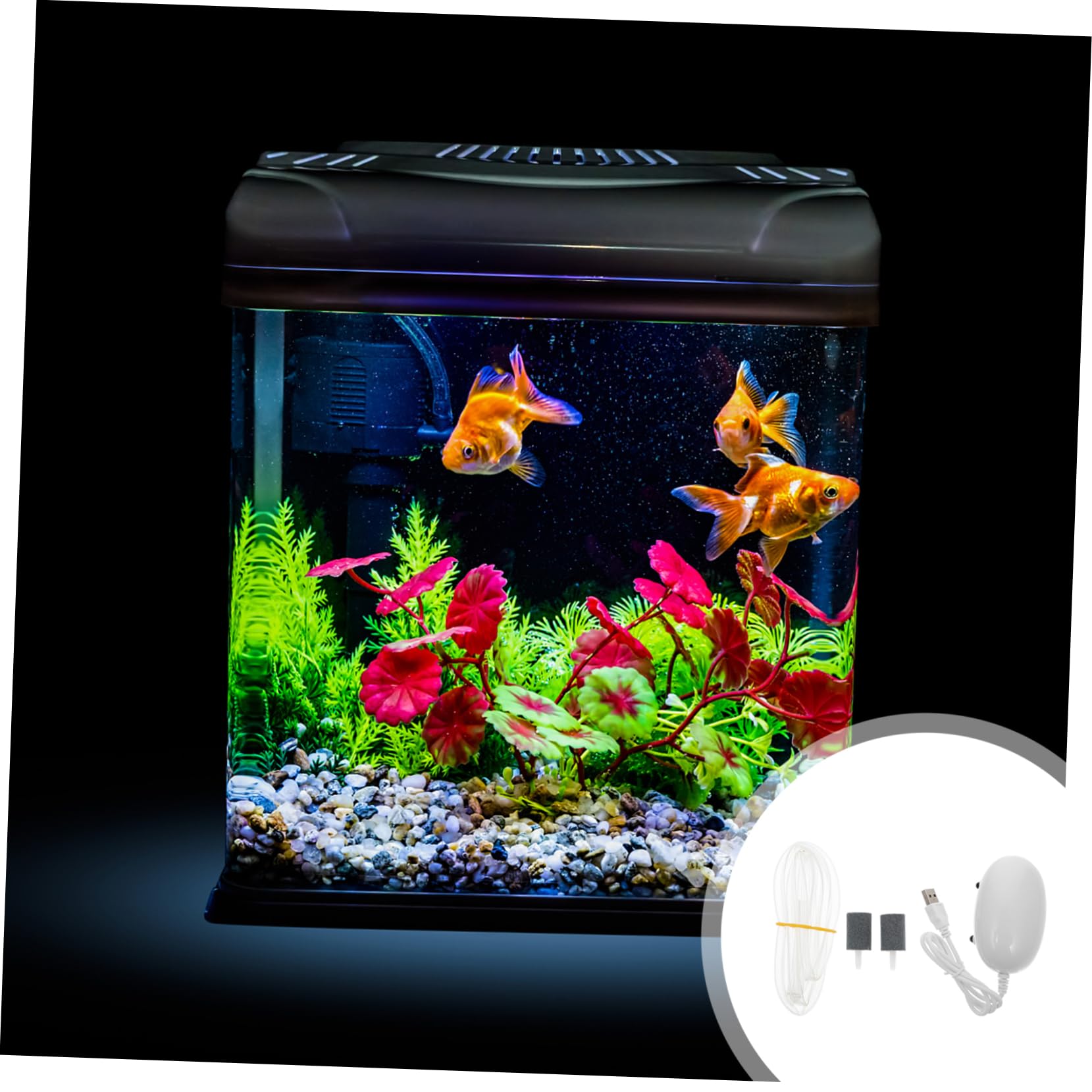 2St tragbare luftpumpe USB Sauerstoffpumpe USB-Luftpumpe Tank- Luftpumpe für Aquarien Belüftungspumpe für Fischbecken Sauerstoff-Aquarium-Luftpumpe Mini Belüfter ABS Weiß