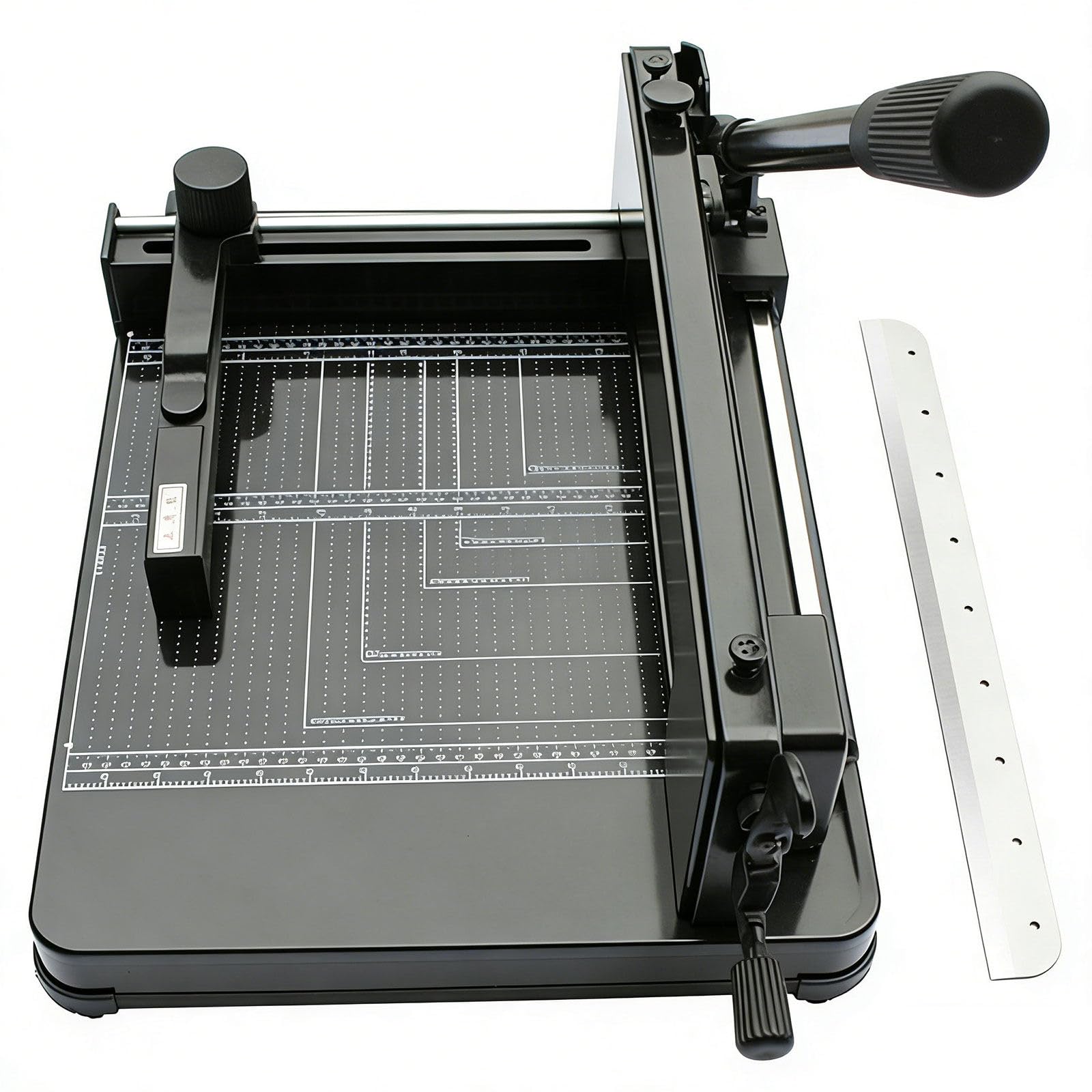 Cortador de papel de guillotina resistente, corta papel de hasta 1.57 pulgadas de grosor, máquina de corte manual A4/A3 con hoja de 12/17 pulgadas para papel apilado, fotos, PVC suave, cuero, incluye