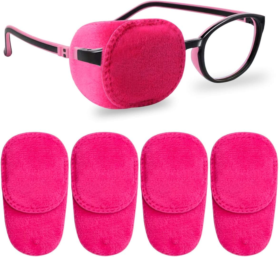 4 Pack Eye Patches for Kids Girls Boys, Right & Left Eye Patch for Glasses, Lazy Eye Patch for Children Treating Lazy Eye Amblyopia Strabismus and After Surgery (Pink)