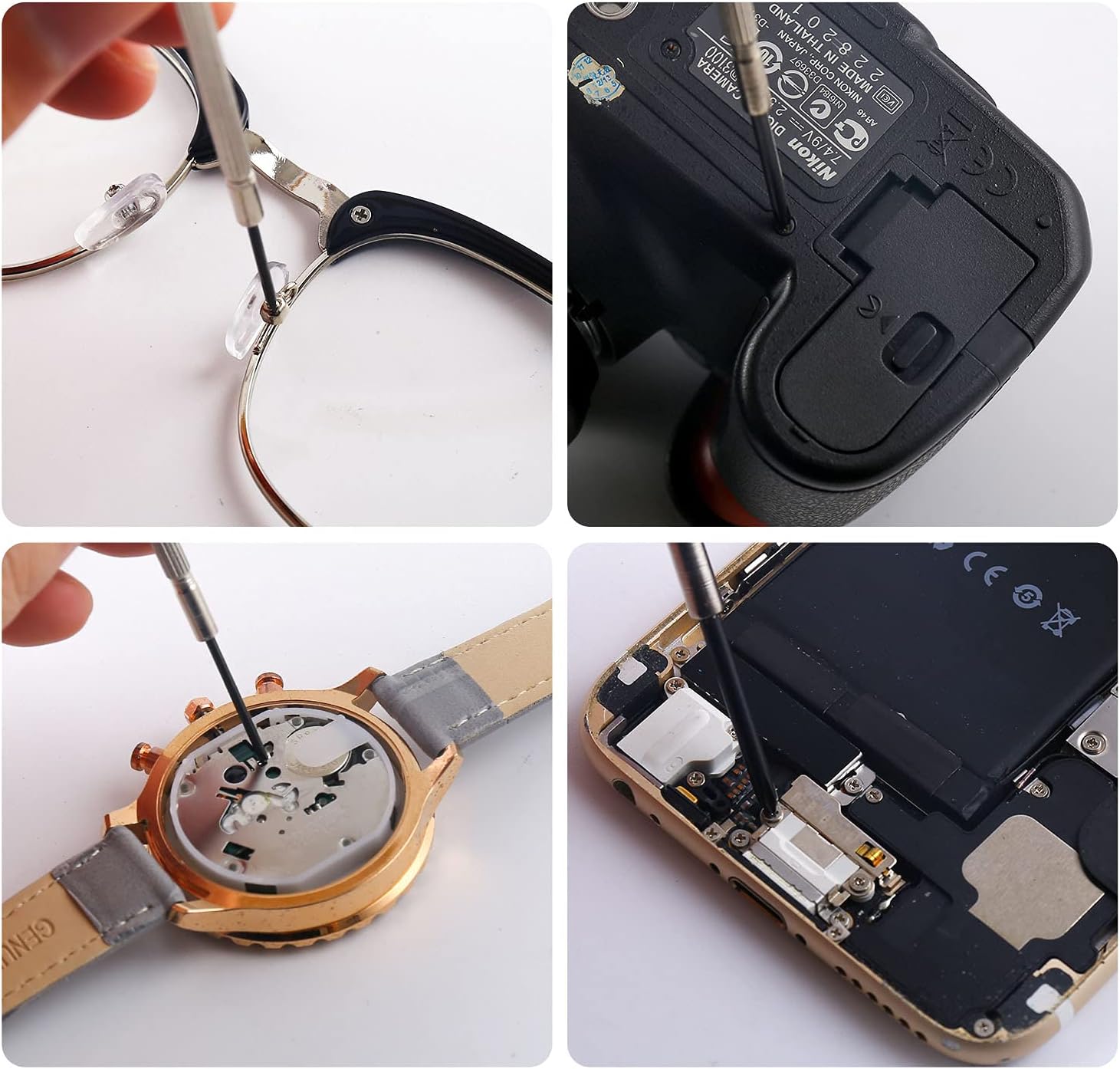 Hiketolight Eye Glass Repairing Kit, Sunglasses Eyeglass Repair Kit with 1100pcs Eyeglass Screws，Include 10 Pairs of Screw-in Nose Pads, Screws, Screwdrivers, Tweezer and Cleaning Cloth for Glasses : Health & Household