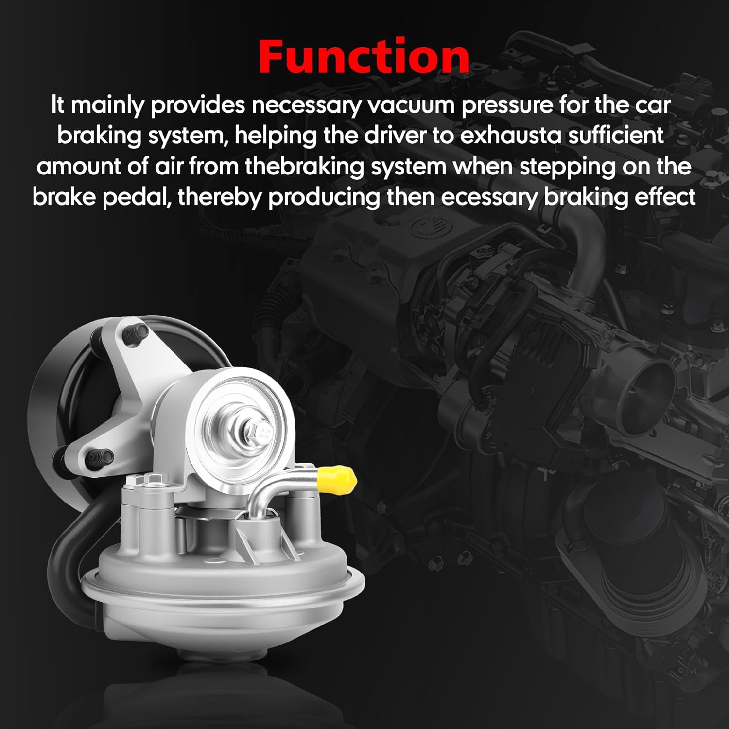 904-805 Brake Vacuum Pump compatible with Ford 1996-2004 F250 F350 F450 F550 Super Duty E350 E450 E550 Econoline Super Duty Engine 6.8L/7.3L Replacement VCP120 F6TZ2A451AA 64-1029