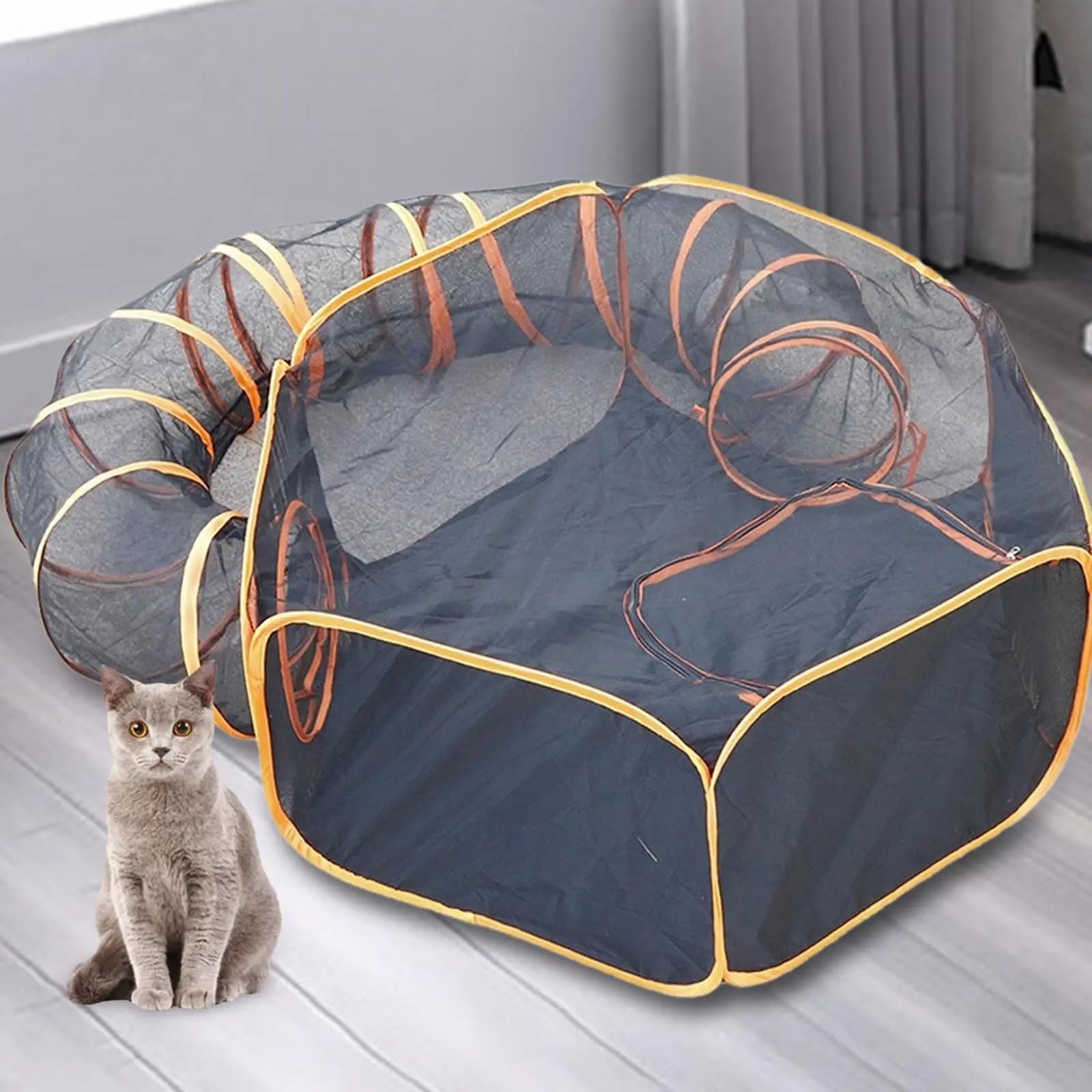 Amazon | 屋外猫用エンクロージャー、猫トンネル屋内猫折りたたみ式