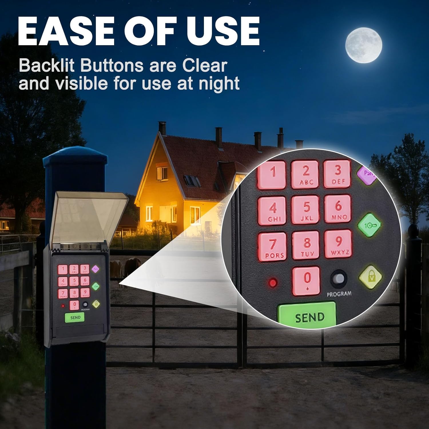 Gate Keypad for Ghost Gate Opener Wireless Keypad for Automatic Gate Opener Premium with Weatherproof Cover Model Axwk