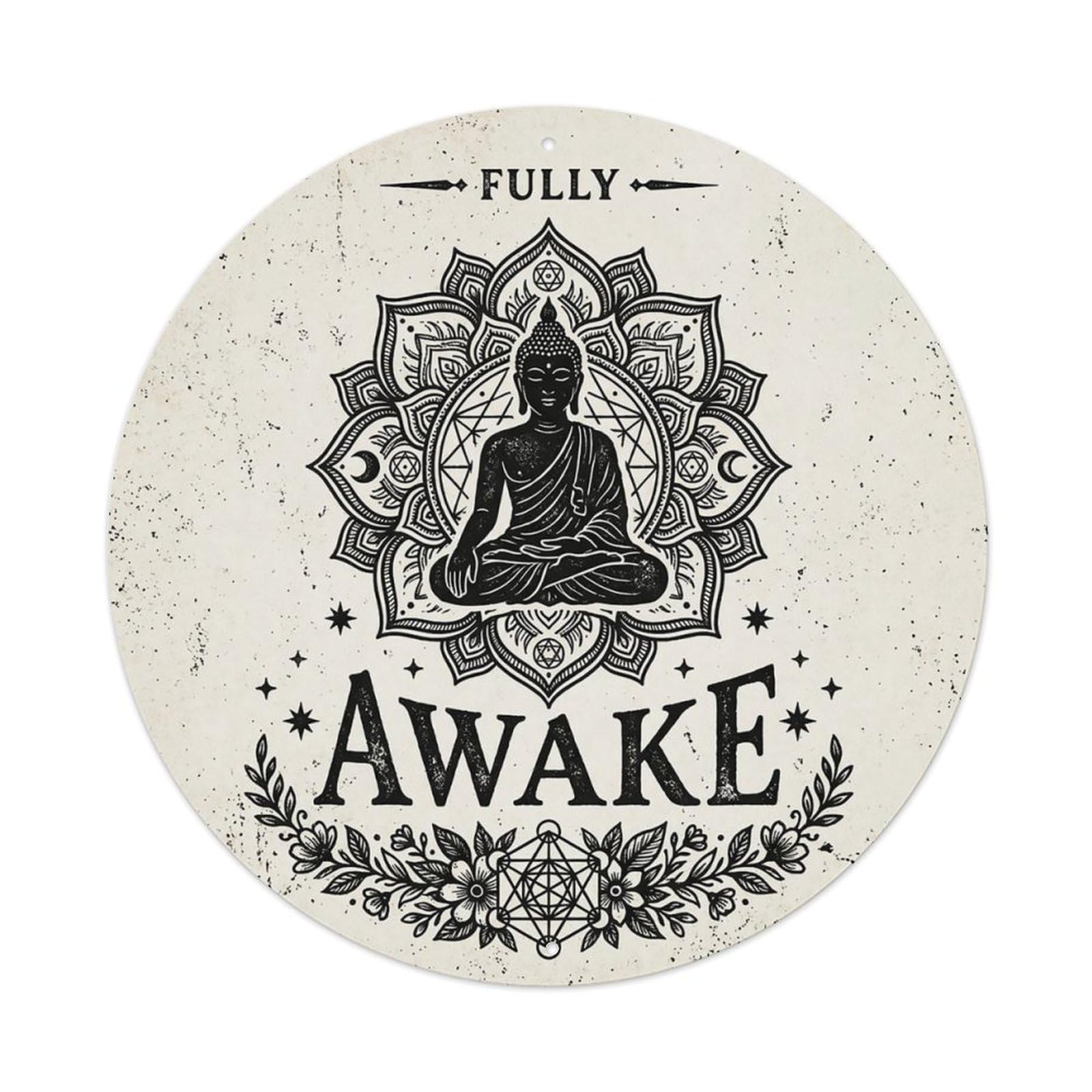 Zen Flower Meditation Den Awakened Metal Tin Sign