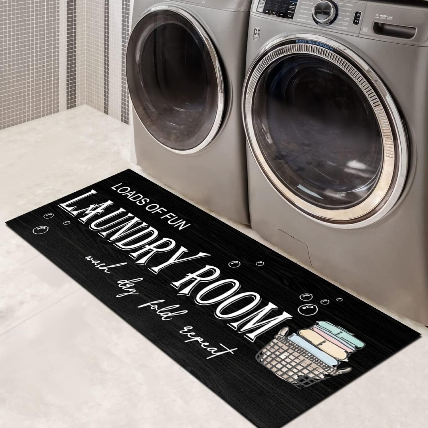 GETITEZY Laundry Room Rug Non Slip Laundry Mat for Laundry