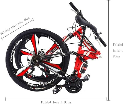 Folding Super Light High Carbon Steel Frame Bicycle,24 21 Variable Speed Double Disc Brake Mountain Bike,Knife Circle 3 Full Suspension Bicycle