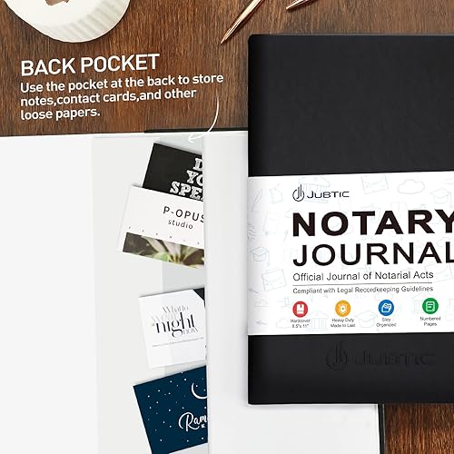 Miniatura 5 de JUBTIC Libro de registro de notario  Diario A4 de tapa dura para notario público de actos notariales  Suministros notariales grandes con guardia de