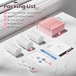 Sticker Printer PM290C Mini Printer Portable Print Pod, Wireless Bluetooth Sticker Maker with 3 Rolls Paper,Inkless Thermal Printer Photo Printer with Smart AI APP, Pictures, DIY, Journal, Pink