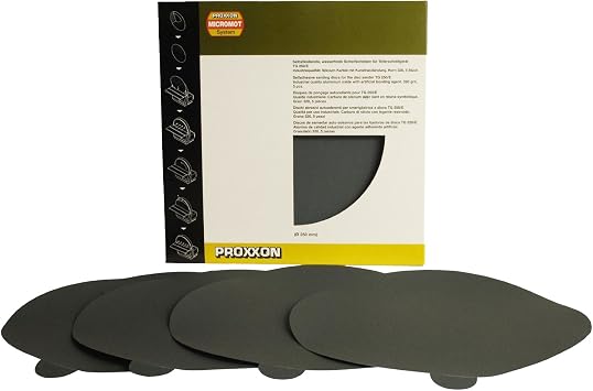 Proxxon 28974 Self-Adhesive Corundum Sanding Discs for TSG 250/E, 240 Grit, 5 Pieces.