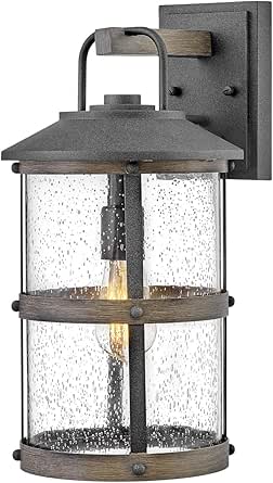 Hinkley Lakehouse Medium Wall Mount Lantern, Low Voltage Aged Zinc