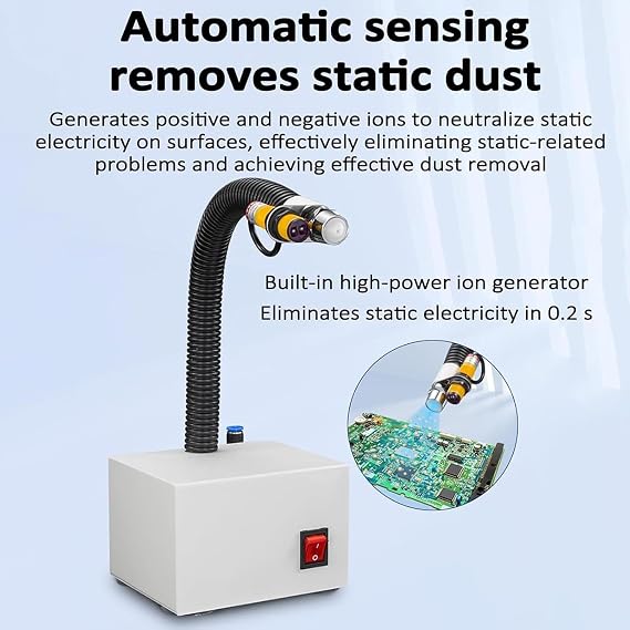 Ionizing Air Snake, Anti Static/Dust Removal Gun, with Photoelectric Sensor Control, 390mm Wind Snake Tube, Adjustable Air Volume and, Used with Air Compressor