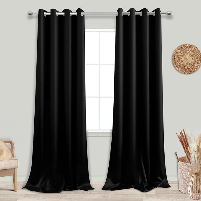KOUFALL Blackout Curtains 120 Inches Long 2 Panels Burg for