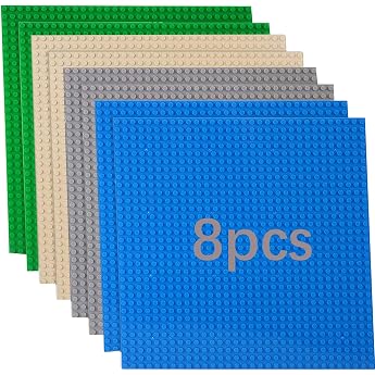 8 Platten-Set Bauplatte Kompatibel mit Meisten MarkenClassic Bausteine GrundplatteKompatibel mit Bauplatte Lego Classic25.5 * 25.5cm Gr ne Blaue Graue Sand Grundplatte