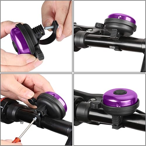 Vista 143 de Accmor Campana de bicicleta clásica, campana de bicicleta de aluminio, sonido nítido y claro para bicicleta para adultos y niños Uso de la mano