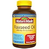 Nature Made Extra Strength Flaxseed Oil 1400 mg, Fish Free Omega 3 Supplement, Dietary Supplement for Heart Health Support, 100 Softgels, 100 Day Supply