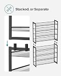 SONGMICS Raquette de chaussures, 8-Tier Organisateur de chaussures, Rangement de chaussures en métal pour garage, Entrée, Ensemble de chaussures 2, 4-Tier Étagère de chaussures empilables, avec étagères plates ou en angle réglables, 32-40 paires, noir ULMR08B