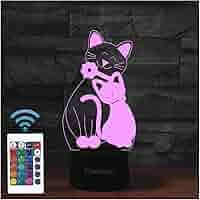 Lampada Gatto 3D BIRBANN - Luci LED 7 Colori, Touch Control, USB/Batteria, Regalo Divertente - Foto 5