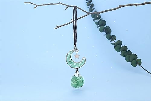Miniatura 3 de MAIBAOTA Adorno colgante de cristal de luna, decoración de árbol de la vida, aventurina verde, decoración de pared espiritual para habitación, lindo