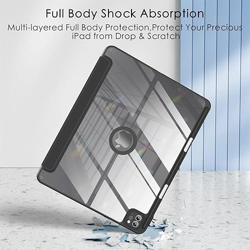 Miniatura 4 de Soke Funda para iPad Air de 13 pulgadas (M3 2025M2 2024) con soporte para lápices, encendido y apagado automático + protección de la cámara a prueba