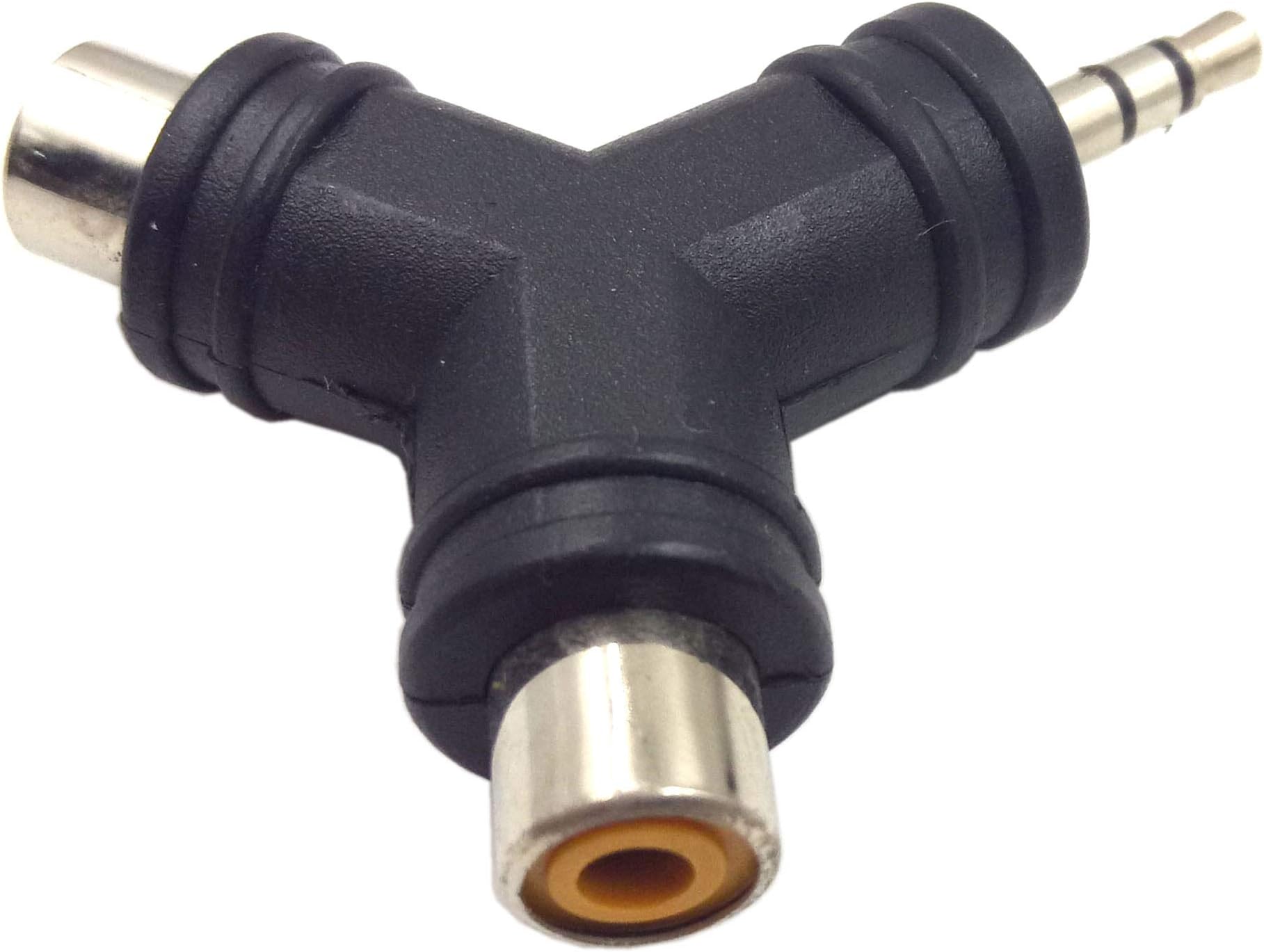 HaokiangRCA Y Splitter Adapter 2 Pack RCA 2 Female to 1 Male for Audio Video Av Tv Cable Convert