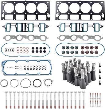 NON AFM DOD Lifters Kit with Head Gasket Set, Bolts for 2007-2016 LS Chevy Silverado GMC Sierra Yukon 6.0 6.2L