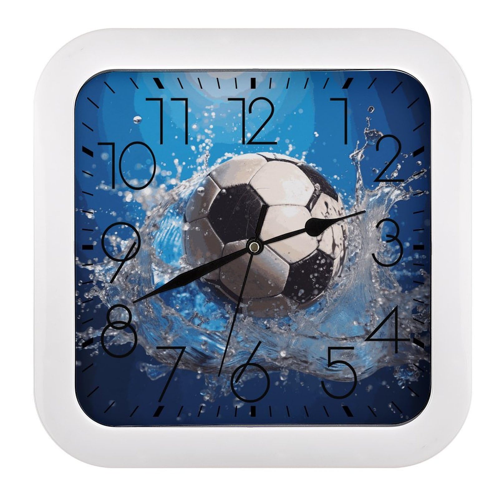 Horloge murale silencieuse football 25 cm sans tic-tac à quartz pour le bureau