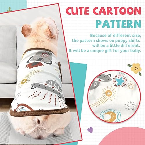 Miniatura 4 de Camisa para perros pequeños, linda camiseta de algodón suave sin mangas para perros pequeños, gatos, chaleco de verano para perros y gatos, camiseta