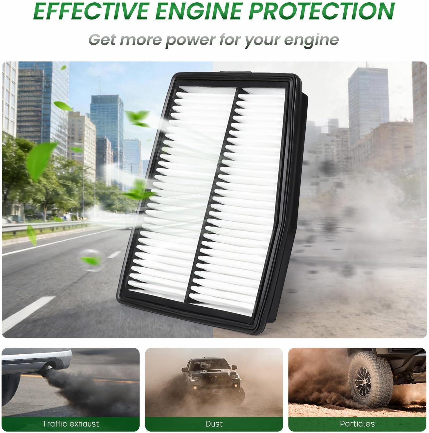 Cabin & Engine Air Filter Kit for Santa Fe (2021-2026), Sonata (2020-2026), Tucson (2022-2026), Sorento (2021-2026), Sportage (2023-2026), Replace 97133-L1000, 28113-L5100 (Hybrid)