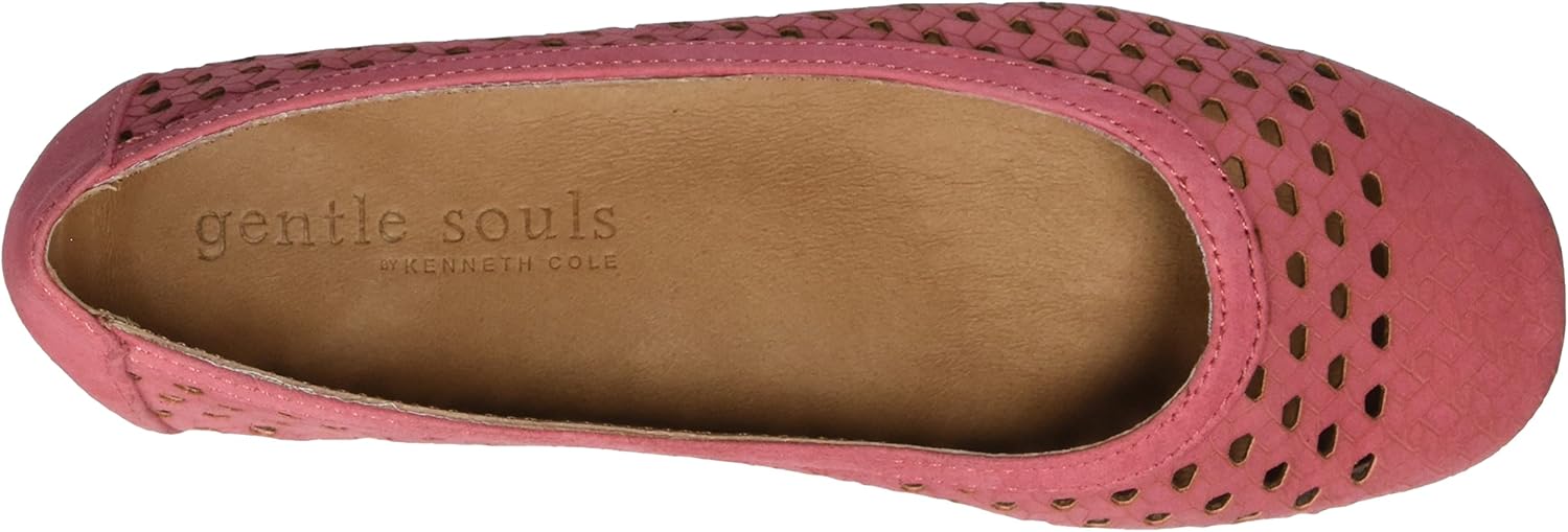 Gentle Souls by Kenneth Cole Women's Eugene Travel Woven Ballet Flat, Coral, 9.5