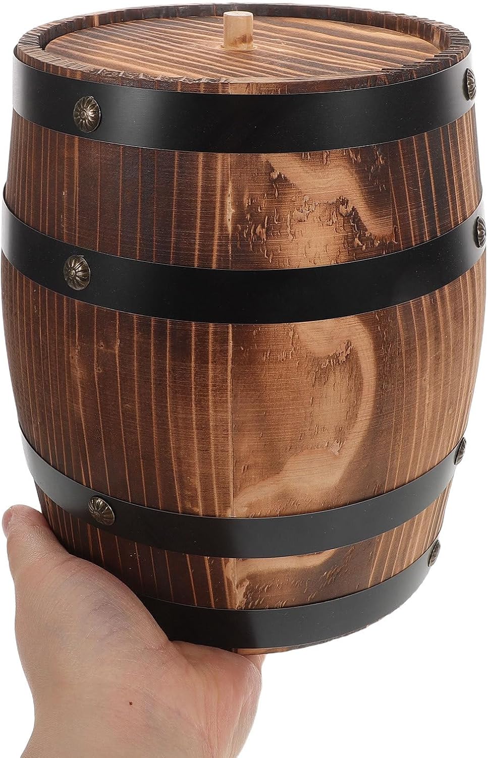 Vintage Utensil Holder Rustic Carbonized Barrel Kitchen Countertop Organizer for Forks Spoons Chopsticks Compact Space-saving Desktop Storage Bucket