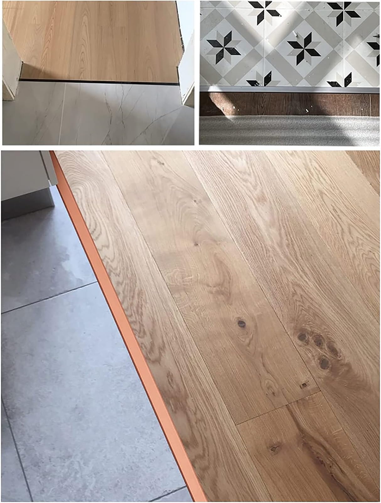 Profilo di Transizione, Striscia di Soglia, Strisce di transizione for cuciture del pavimento in alluminio, pavimentazione for porte interne/rifiniture for bordi in tavola di vinile con finitura opaca