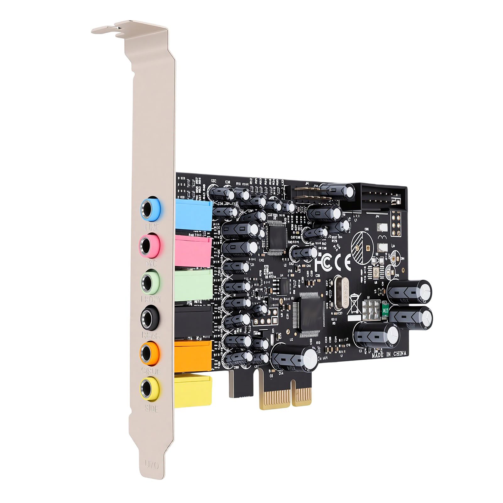 Scheda Audio PCIe 7.1CH per PC da Gioco | Surround Stereo HD con Chip CM6212, Supporto Wins 7 8 8.1 10 11, Ingresso Uscita S PDIF 192 KHz 24 Bit