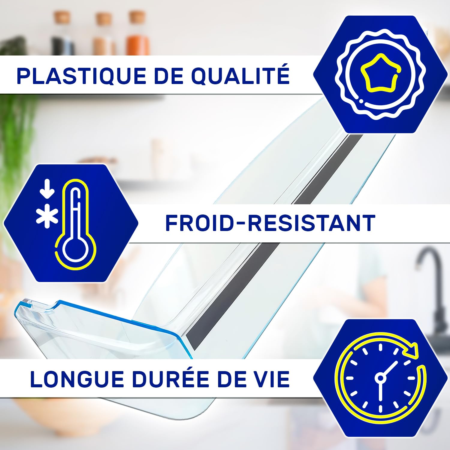 Balconnet Refrigerateur 455х80х115 mm avec le Code Original 00665519 665519 pour Bosch - Garantie de 10 Ans - MONTERAL