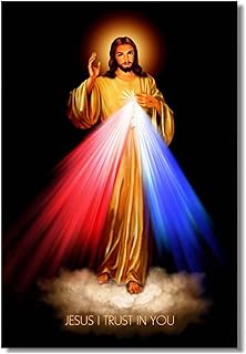 DPFRY Sacro Cuore di Gesù Cristo Poster Divina Misericordia Wall Art Canvas Decorazione Murale Murale Ufficio Camera da Letto Carta da Parati Ut39Zp 40X60Cm Senza Cornice