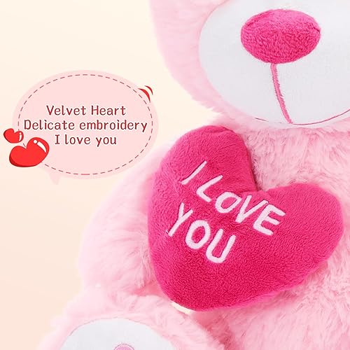 Miniatura 82 de Oso de peluche gigante de 52 pulgadas, animal de peluche grande con corazón, oso de peluche marrón grande para niños, regalo de San Valentín