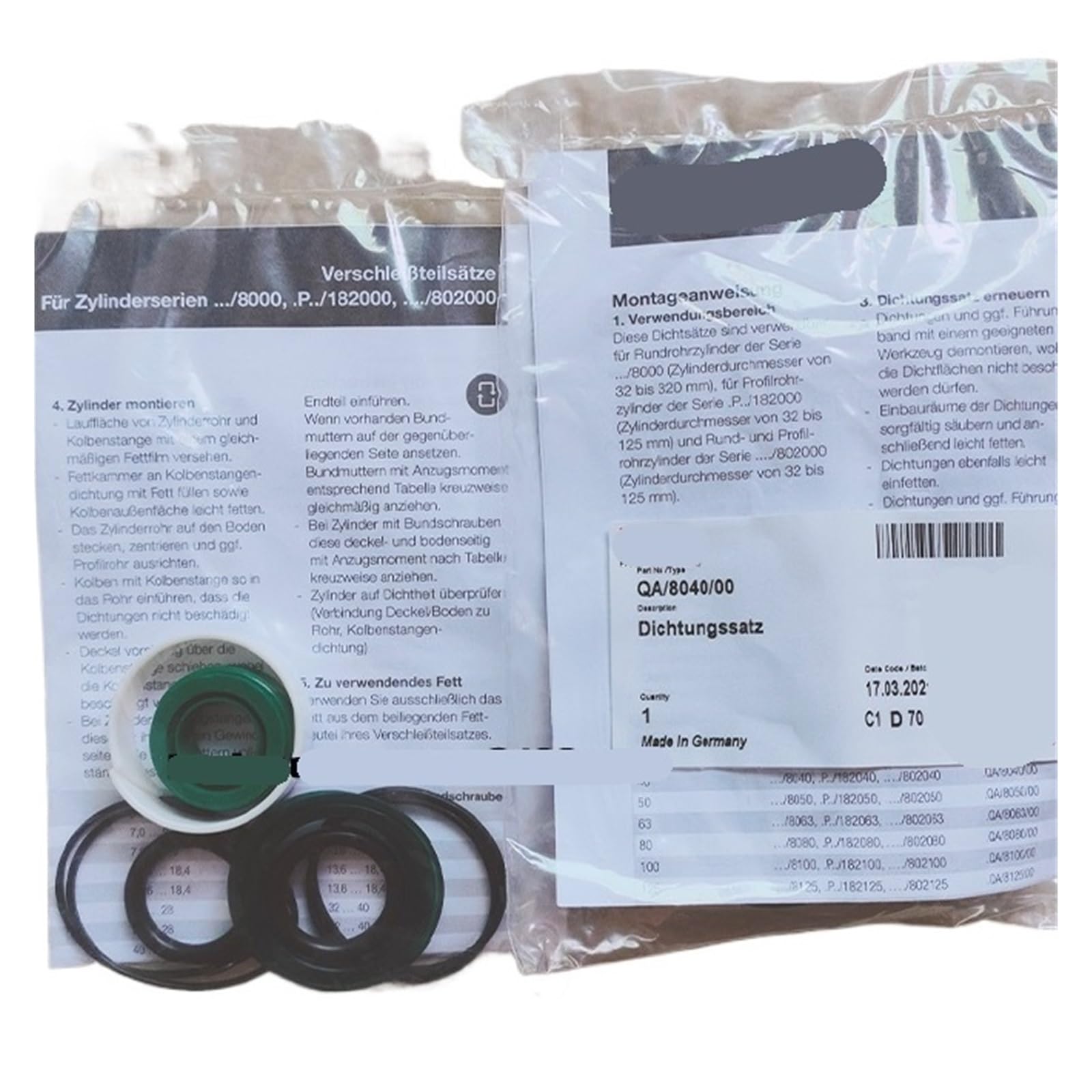 KKHCMZPI 1pcs QA/8080/00 QA/8050/00 Cylinder Repair Kit(QA-8050-00)
