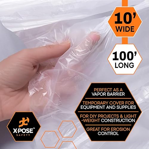 Miniatura 8 de Xpose Safety - Lona de plástico resistente de 4 milímetros de grosor, cubierta impermeable para equipos de protección contra vapor y polvo, para uso