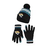 Ultra Game NFL Official Adults Unisex Super Soft Winter Beanie Knit Hat with Extra Warm Touch Screen Gloves, Jacksonville Jaguars, Team Color 1, 1SIZE
