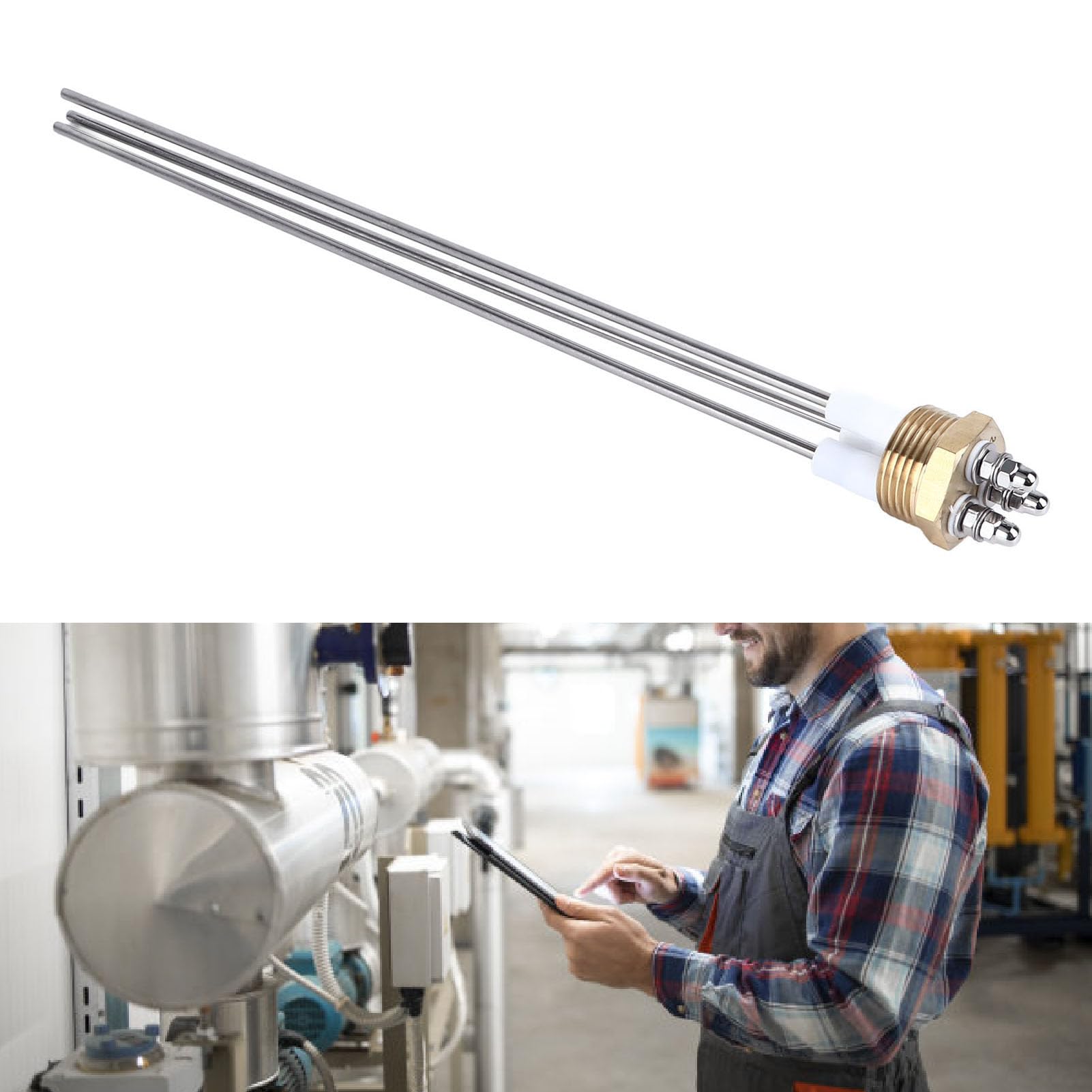 Sonde De Niveau D'eau Pour Chaudière - Électrode En Laiton Et Acier Inox, 1 Broche, Pour Chaudière Vapeur
