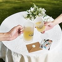 Vista 5 de AW BRIDAL Regalos de boda para parejas 2026, regalo de compromiso para él y ella, juego de copas de champán y tazas de cerveza de vidrio esmerilado