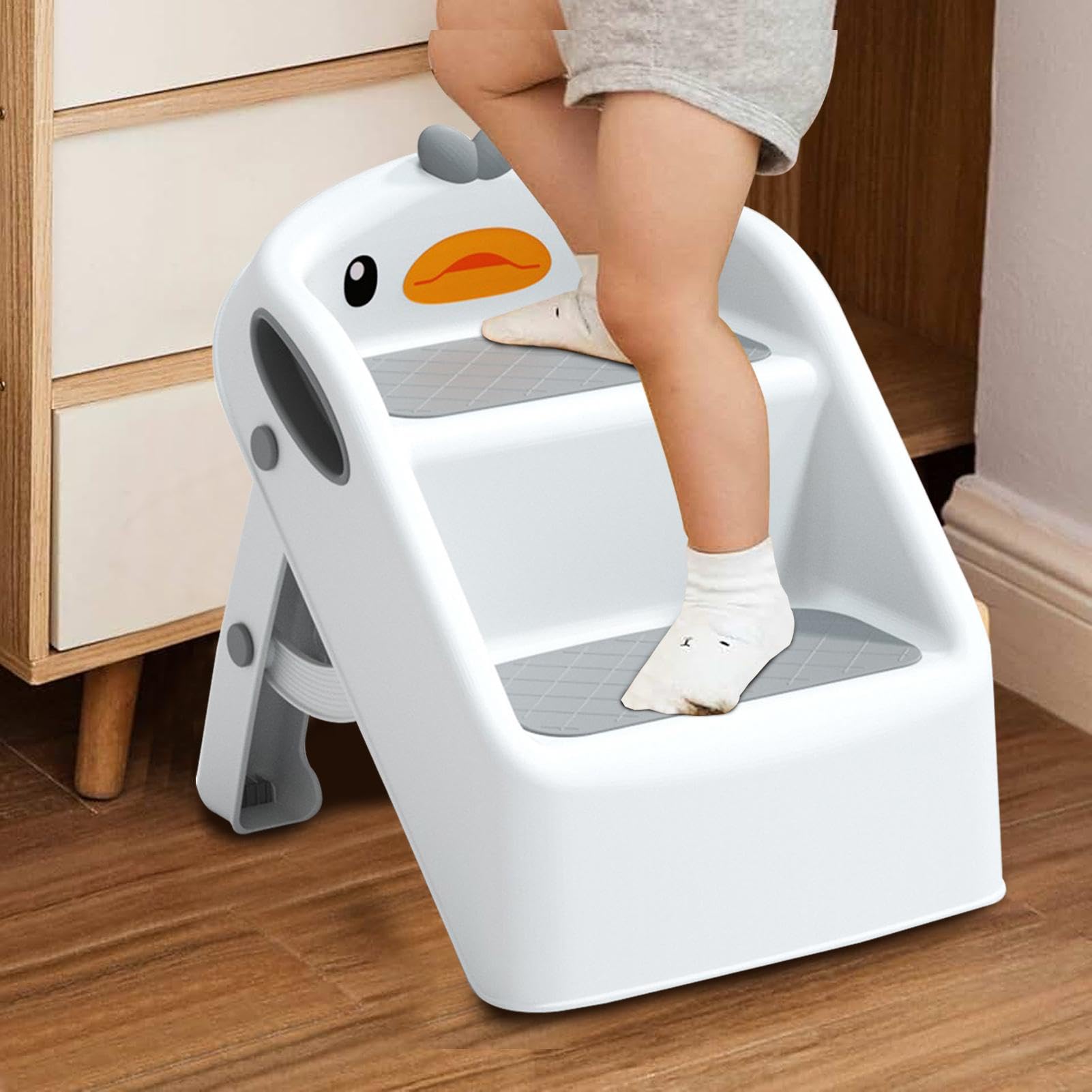 Escabeau Pliable, escabeau pour - Escabeau de Salle de Bain pour Tout-Petits Escabeau Pliant en 2 étapes - Escabeau de Toilette Portable pour Tout-Petits, escabeau pour, pour Cuisine et Salle