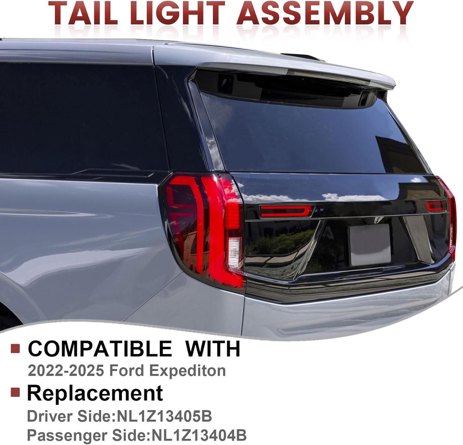 LED Tail lights Assembly Compatible with 2022-2025 Ford Expedition OE Style Left Rear Light Taillights Replacement for NL1Z13405B