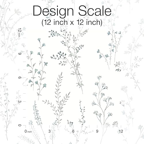 Miniatura 3 de York Wallcoverings Papel tapiz autoadhesivo de ramitas de flores silvestres azules y verdes