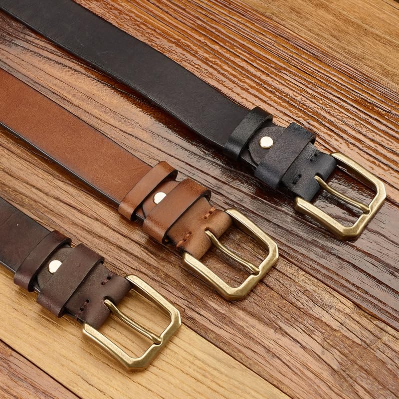 Adjustable Belt High-end Cowhide Men's Belt Copper Buckle Vintage Distressed Belt for Men for Dress and Casual Belts4