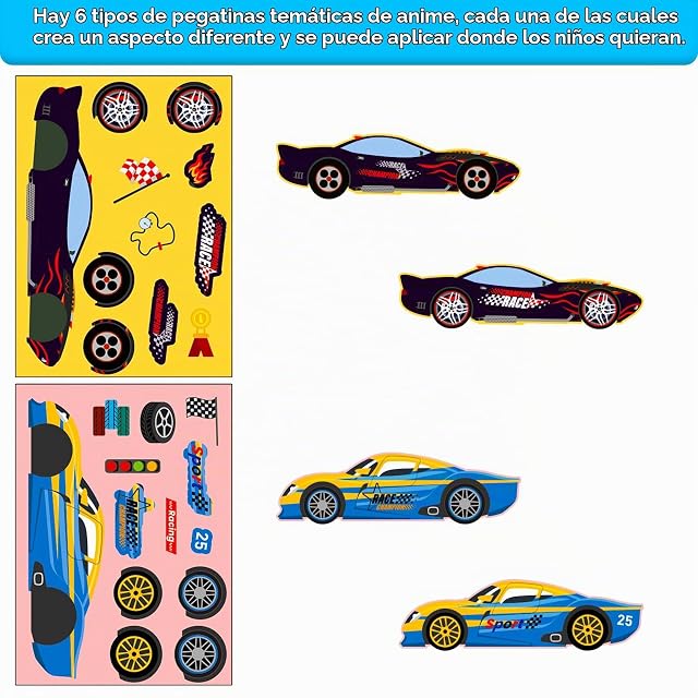 Foto 5 de 7 de 6 diseños Pegatinas de rompecabezas para decorar coches de carreras